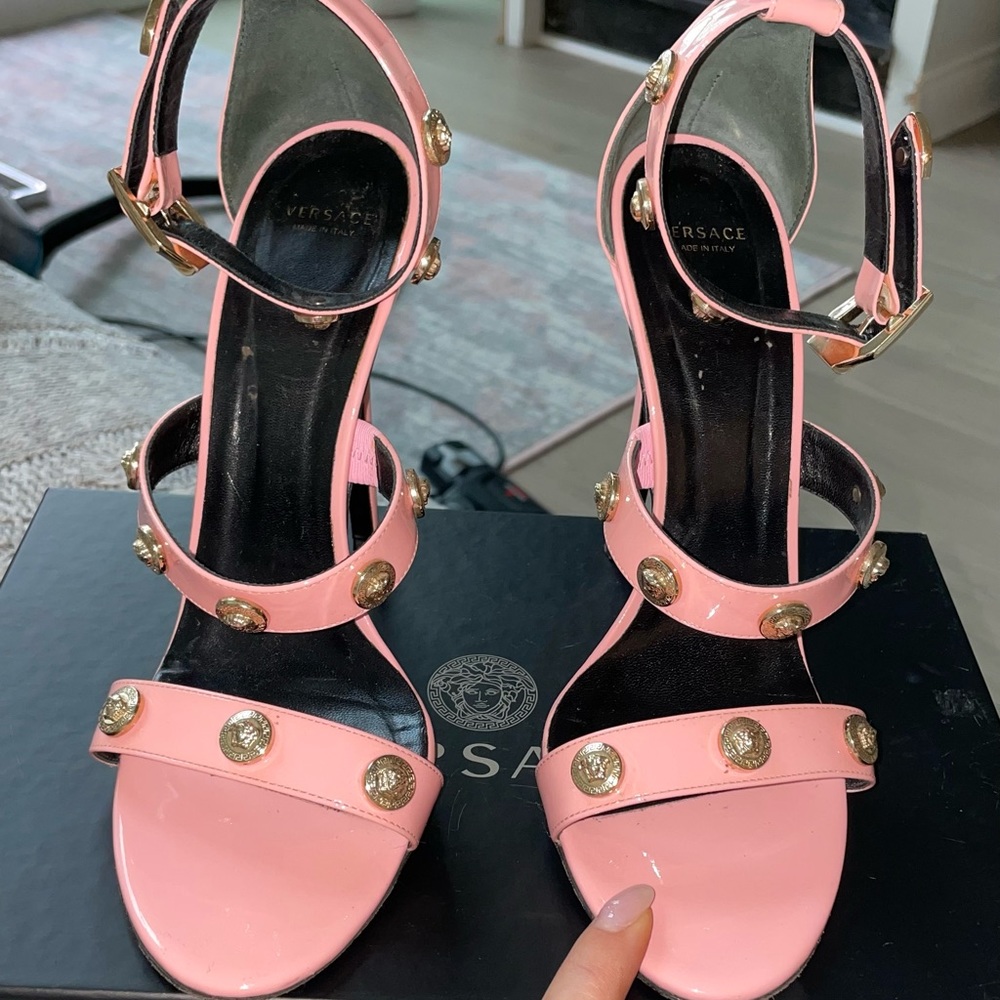 Pink Versace sandal heels